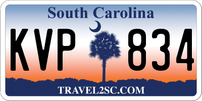 SC license plate KVP834