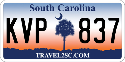 SC license plate KVP837