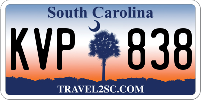 SC license plate KVP838