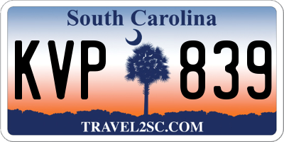 SC license plate KVP839