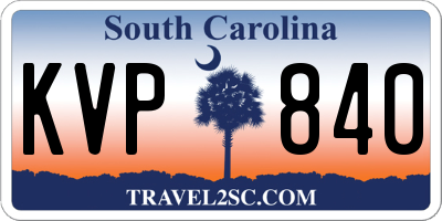 SC license plate KVP840