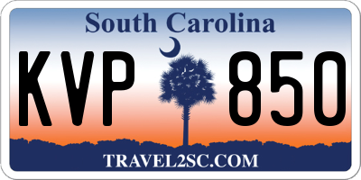 SC license plate KVP850