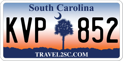 SC license plate KVP852