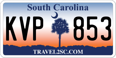 SC license plate KVP853