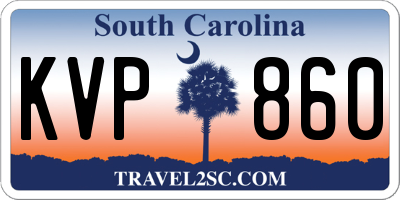 SC license plate KVP860