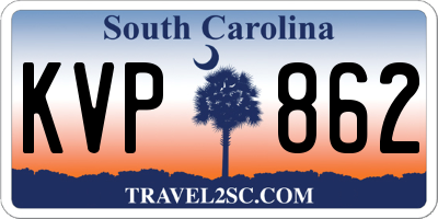 SC license plate KVP862