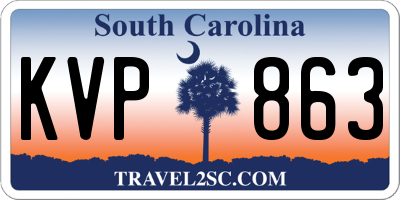 SC license plate KVP863