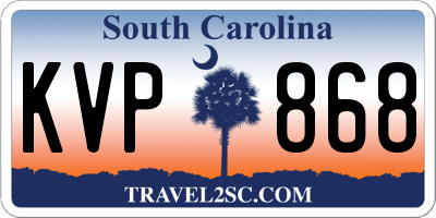 SC license plate KVP868