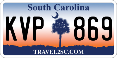 SC license plate KVP869