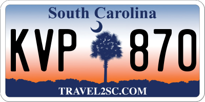 SC license plate KVP870