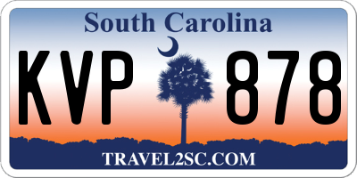 SC license plate KVP878