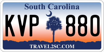 SC license plate KVP880