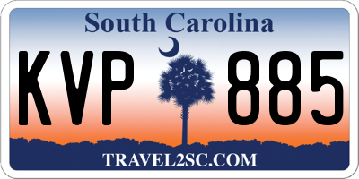 SC license plate KVP885