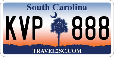 SC license plate KVP888