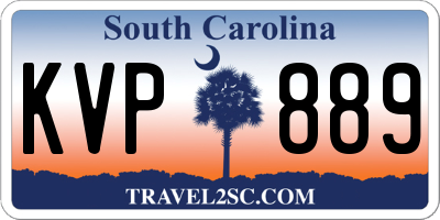 SC license plate KVP889