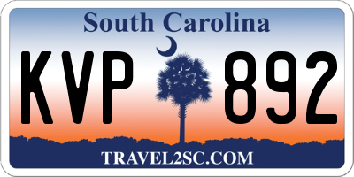SC license plate KVP892
