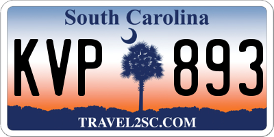 SC license plate KVP893