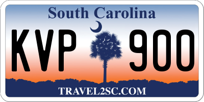 SC license plate KVP900