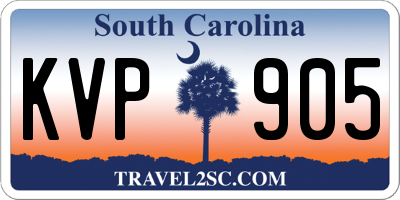 SC license plate KVP905