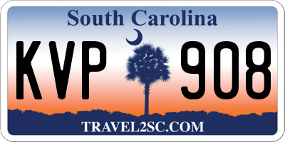 SC license plate KVP908