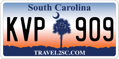 SC license plate KVP909