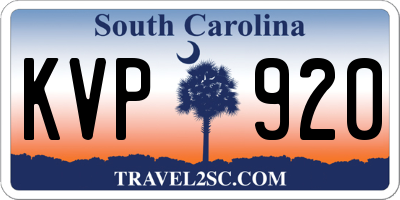 SC license plate KVP920