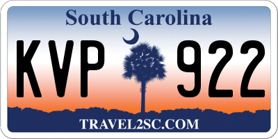 SC license plate KVP922