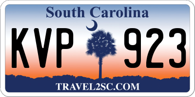 SC license plate KVP923