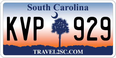 SC license plate KVP929