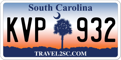 SC license plate KVP932