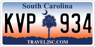 SC license plate KVP934