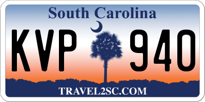SC license plate KVP940