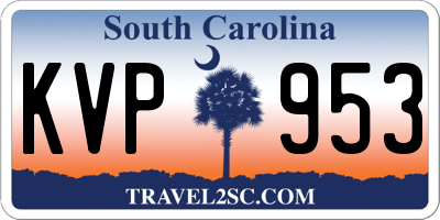 SC license plate KVP953