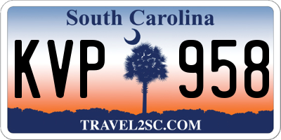SC license plate KVP958