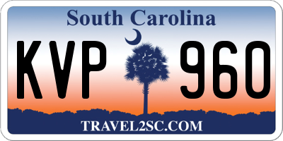 SC license plate KVP960