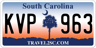 SC license plate KVP963
