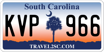 SC license plate KVP966