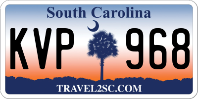SC license plate KVP968