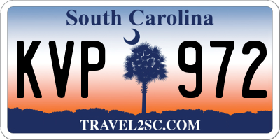 SC license plate KVP972