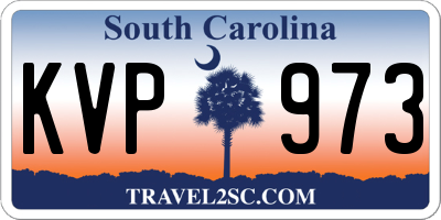 SC license plate KVP973