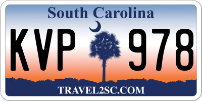 SC license plate KVP978