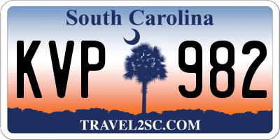 SC license plate KVP982