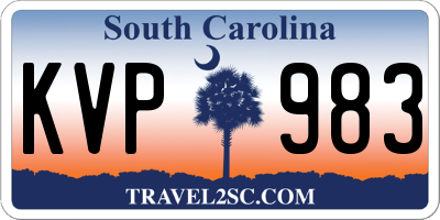 SC license plate KVP983