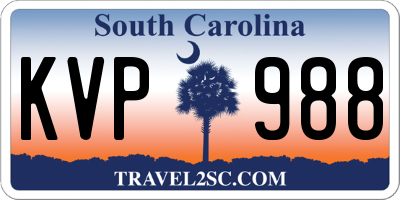 SC license plate KVP988