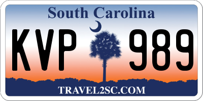 SC license plate KVP989