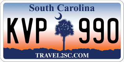 SC license plate KVP990