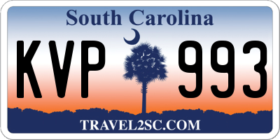 SC license plate KVP993