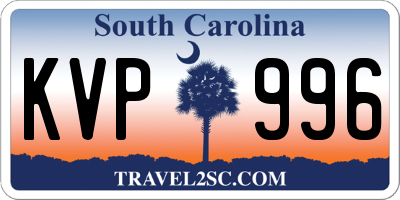 SC license plate KVP996