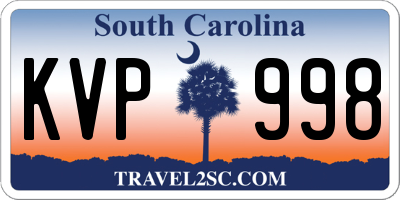 SC license plate KVP998