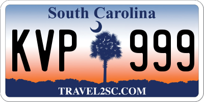 SC license plate KVP999